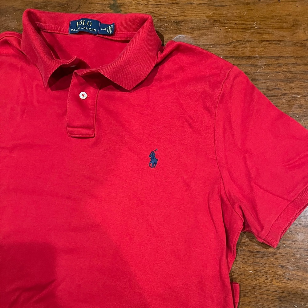 Polo Ralph Lauren cherry red mens polo size large.